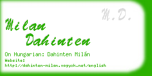 milan dahinten business card